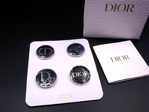 ■極美品■ ChristianDior クリスチャンディオール ピンブローチ ピンバッジ 4点セット アクセサリー ゴールド系×ブラック系 DM7818