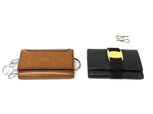 Salvatore Ferragamo フェラガモ ヴァラ レザー 6連 キーケース 鍵入れ メンズ レディース まとめ売り DN6938