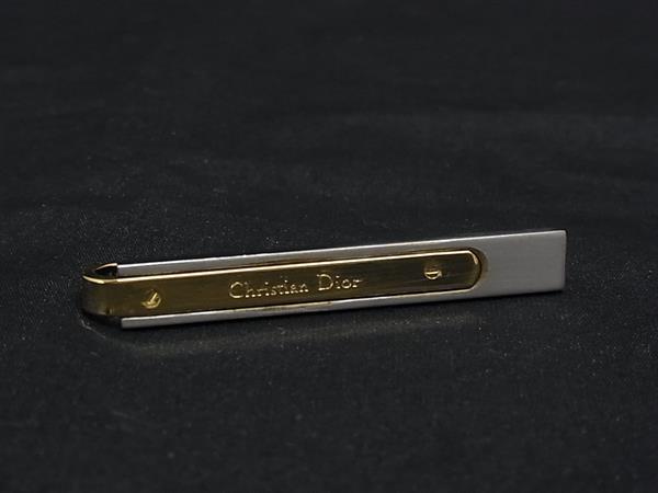 ChristianDior ディオール ヴィンテージ ネクタイピン タイクリップ アクセサリー 紳士 メンズ シルバー系×ゴールド系 DN6014