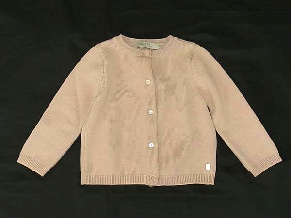 ChristianDior クリスチャンディオール BABY DIOR ウール100％ 長袖 ニット カーディガン トップス サイズ 12 洋服 ピンク系 DN6106