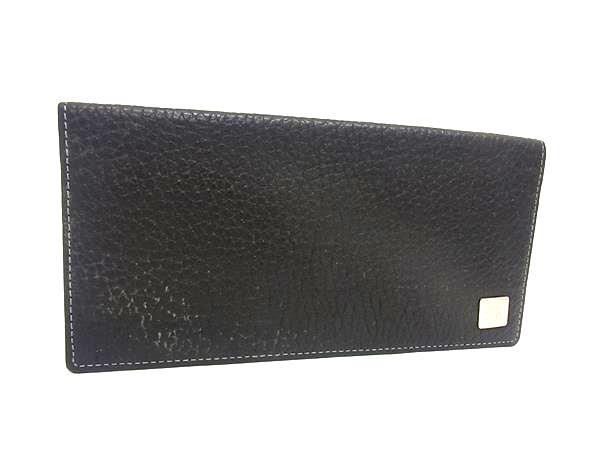 BURBERRY バーバリー レザー 二つ折り 長財布 ウォレット 札入れ カード入れ メンズ ブラック系 DN6268