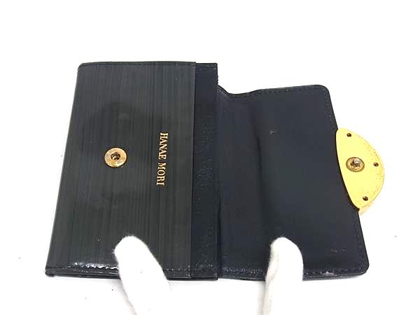 pleasure-Store 楽天市場店のHANAE MORI ハナエモリ パテントレザー カードケース カード入れ 名刺ケース レディース ダークグレー系 DN6445｜アングル3