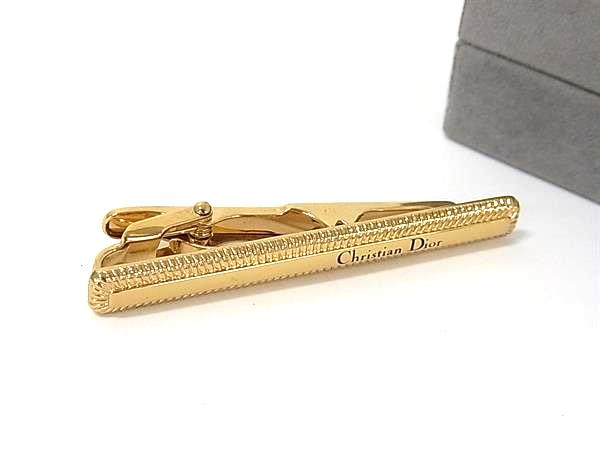 ■美品■ ChristianDior クリスチャンディオール ヴィンテージ ネクタイピン タイクリップ ビジネス 紳士 メンズ ゴールド系 DN6520