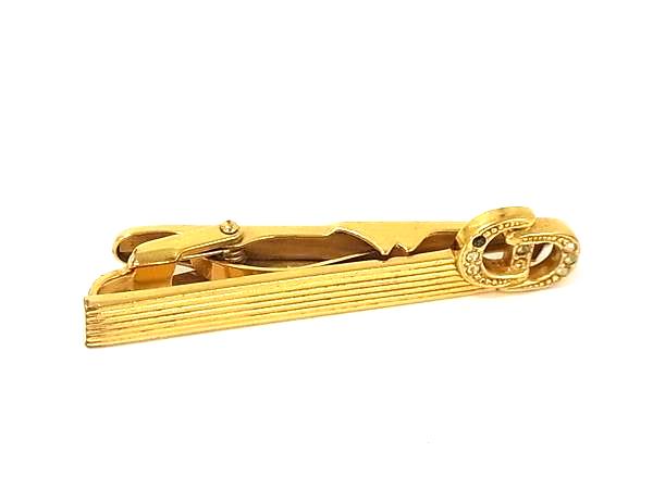 ChristianDior クリスチャンディオール ヴィンテージ タイクリップ ネクタイピン アクセサリー メンズ ゴールド系 DN6555
