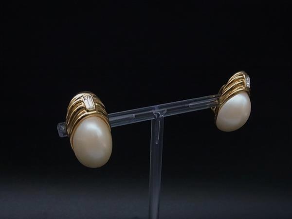 GIVENCHY ジバンシィ ヴィンテージ パール クリップ式 イヤリング アクセサリー レディース ゴールド系 DN3944