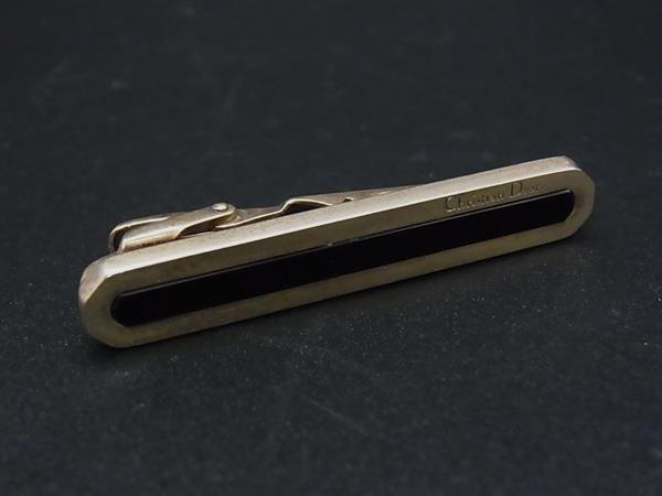 ChristianDior クリスチャンディオール タイクリップ ネクタイピン アクセサリー ゴールド系×ブラック系 DN4085