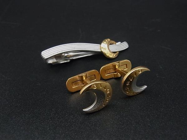 ■美品■ GIVENCHY ジバンシィ カフスボタン カフリンクス タイクリップ アクセサリー 2点セット シルバー系×ゴールド系 DN4139