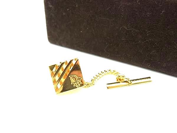■美品■ ChristianDior クリスチャンディオール タイタック ネクタイピン アクセサリー メンズ ゴールド系 DN4156