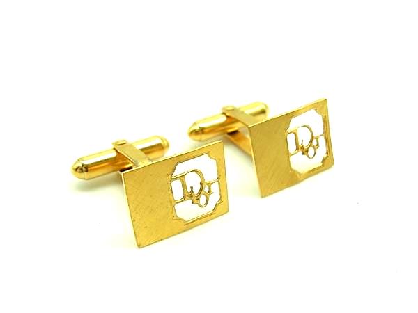 ■美品■ ChristianDior クリスチャンディオール カフスボタン カフリンクス アクセサリー メンズ ゴールド系 DN4173
