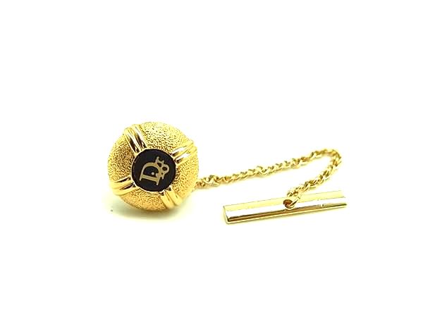 ■美品■ ChristianDior クリスチャンディオール タイタック ネクタイピン アクセサリー メンズ ゴールド系 DN4177