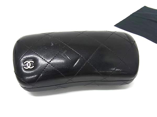 CHANEL シャネル ココマーク マトラッセ レザー メガネケース 眼鏡ケース 眼鏡入れ レディース メンズ ブラック系 DP4530