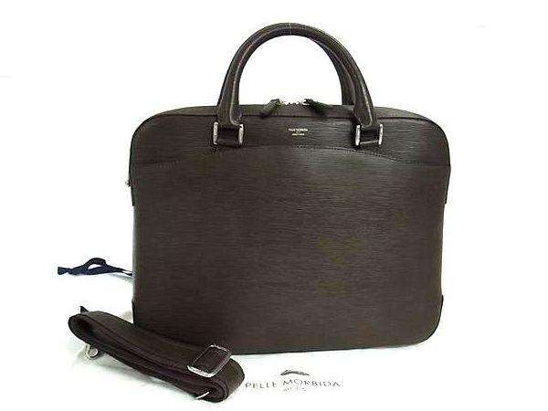 ■新品■未使用■ PELLE MORBIDA ペッレ モルビダ キャピターノ レザー 2WAY ビジネスバッグ ブリーフケース ブラウン系 FY3337