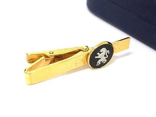 ■美品■ WEDGWOOD ウェッジウッド ジャスパー カメオ ネクタイピン タイクリップ アクセサリー ブラック系×ゴールド系 DP5634