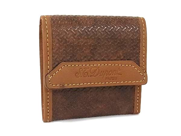 美品 S.T.Dupont エス・テー・デュポン レザー コインケース コインパース 小銭入れ メンズ ブラウン系 DP…