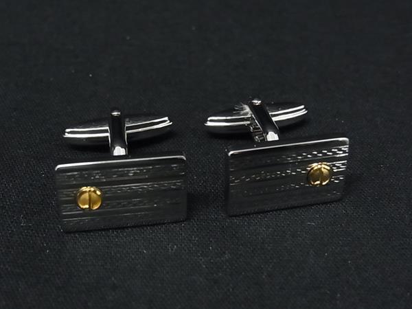 ■美品■ dunhill ダンヒル カフスボタン カフリンクス アクセサリー 紳士 ビジネス メンズ シルバー系 DP8032