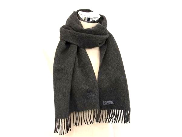 バーバリーマフラーメンズ 黒 カシミヤマフラー BURBERRY バーバリー