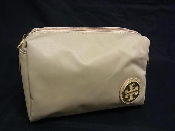トリーバーチ ■美品■ TORY BURCH トリーバーチ ナイロン ポーチ マルチケース 小物入れ レディース ベージュ系 DK2713