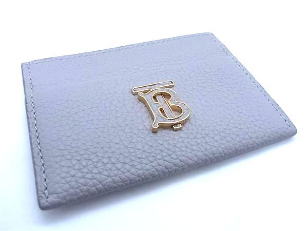 ■新品■未使用■ BURBERRY バーバリー TBロゴ レザー カードケース カード入れ パスケース グレー系 FA7888