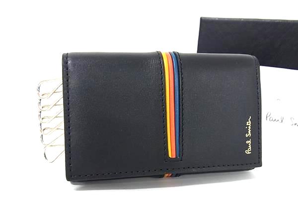 ■新品同様■ Paul Smith ポールスミス レザー 6連 キーケース 鍵入れ レディース メンズ ブラック系 FG4737