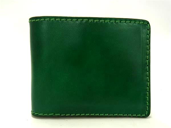 乐天商城 - ■美品■ mama kin ママキン レザー 財布 ウォレット 札入れ 小銭入れ カード入れ メンズ レディース グリーン系 BJ8099