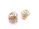 ■新品同様■ NINA RICCI ニナリッチ ラインストーン クリップ式 イヤリング アクセサリー レディース ゴールド系 DD5524(4)
