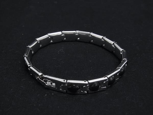 ゲルマニウム ブレスレット アクセサリー レディース シルバー系×ブラック系 DK2764