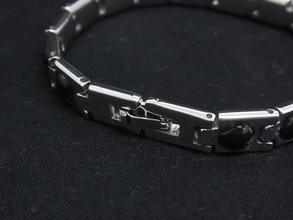 ゲルマニウム ブレスレット アクセサリー レディース シルバー系×ブラック系 DK2764