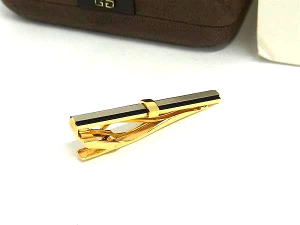 ■美品■ GIVENCHY ジバンシィ ネクタイピン タイクリップ アクセサリー 紳士 メンズ ゴールド系×シルバー系 DK2875