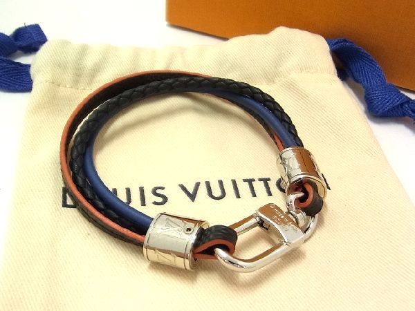 ルイヴィトンのブレスレット（レディース） ■新品同様■ LOUIS VUITTON ルイヴィトン M6423D ダミエグラフィット ブラスレLVトレブル ブレスレット アクセサリー ブラック系 AN8475