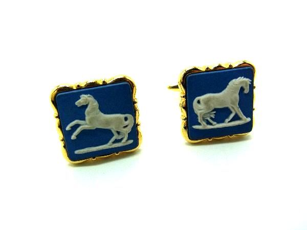 WEDGWOOD ウェッジウッド ジャスパー カフスボタン カフリンクス アクセサリー 紳士 メンズ ゴールド系 DE1425 冠婚葬祭 結婚式 葬式