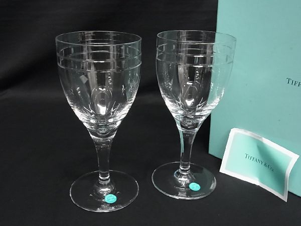 ティファニー ■新品■未使用■ TIFFANY＆Co. ティファニー アトラス ワイングラス ペアグラス 食器 テーブルウェア 2客セット クリア BC7530yZ