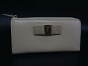 Salvatore Ferragamo フェラガモ ヴァラリボン レザー L字ファスナー 長財布 札入れ 小銭入れ レディース ベージュ系 DH0426|詳細画像