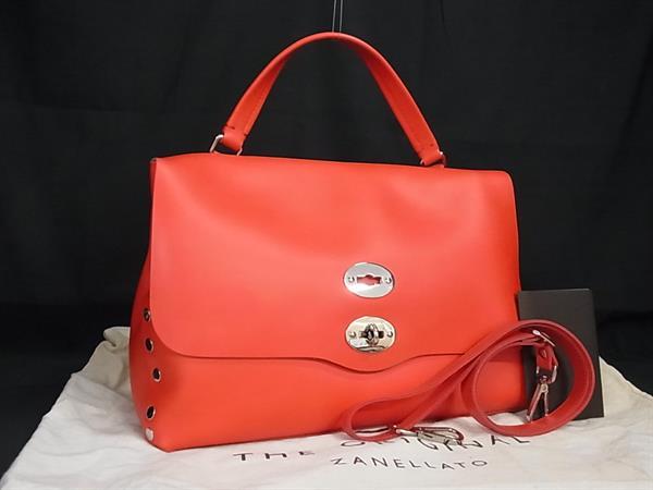■新品■未使用■ ZANELLATO ザネラート ポスティーナ レザー 2WAY ハンドバッグ ショルダー レディース オレンジ系 FM4478