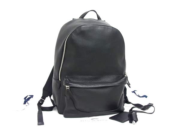 ■新品同様■ PELLE MORBIDA ペッレ モルビダ レザー リュックサック バックパック メンズ レディース ブラック系 FM5979