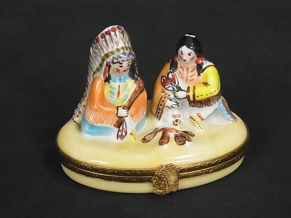 リモージュ 製 花柄付き 桶型陶器のビル ケース