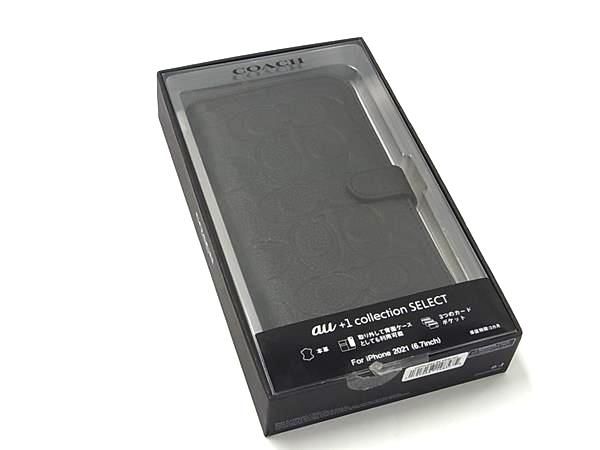 コーチ 手帳 ■新品同様■ COACH コーチ シグネチャー レザー iPhone13 PROMAX対応 手帳型 アイフォンケース スマホケース ブラック系 AW3569