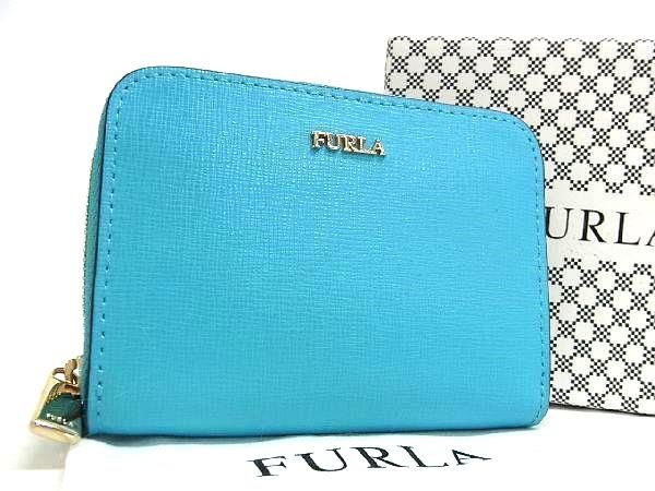 フルラ 小銭入れ レディース ■新品■未使用■ FURLA フルラ レザー ラウンドファスナー コンパクト 財布 ウォレット コインケース レディース ライトブルー系 AW5305