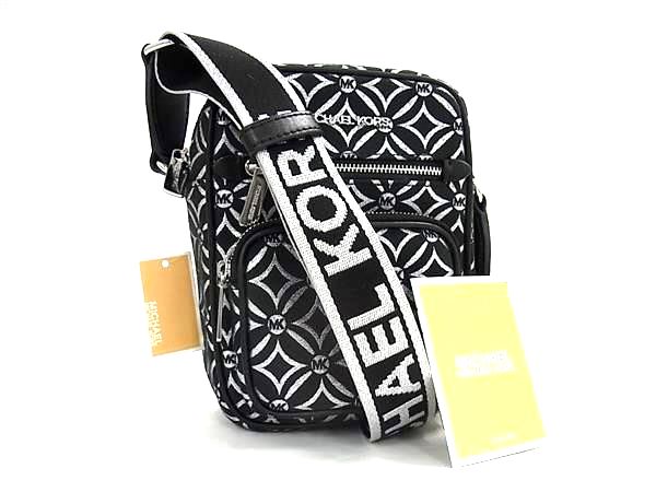 乐天商城 - ■新品■未使用■ MICHAEL KORS マイケルコース メタリックロゴジャカードクロスボディミディアム ショルダーバッグ ブラック系 BM9723