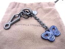 ■新品同様■ BOTTEGA VENETA ボッテガヴェネタ バタフライ 蝶 キーホルダー チャーム シルバー系×ネイビー系 AS7493