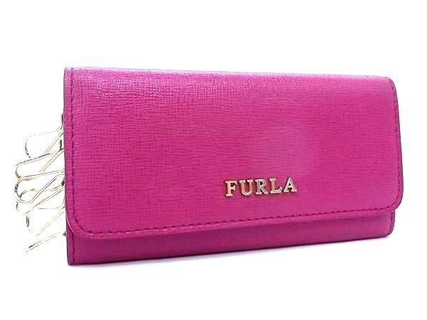 フルラ キーケース ■極美品■ FURLA フルラ レザー 6連 キーケース 鍵入れ レディース ピンク系 BG8527