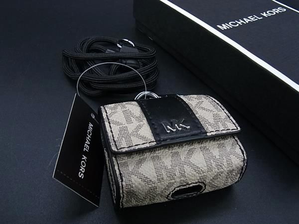 ■新品■未使用■ MICHAEL KORS マイケルコース MK柄 PVC AirPodsケース エアポッズケー グレー系 BI1836