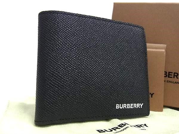 ■新品■未使用■ BURBERRY バーバリー レザー 二つ折り 財布 ウォレット メンズ ブラック系 BJ2510