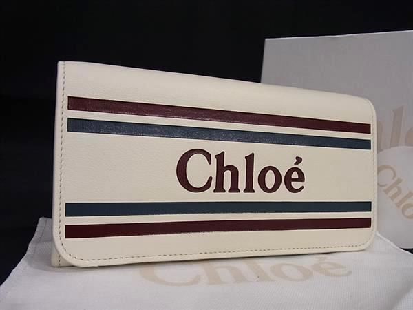 クロエ 革長財布 レディース ■新品■未使用■ Chloe クロエ レザー 二つ折り 長財布 ウォレット 小銭入れ 札入れ レディース アイボリー系 BK0410