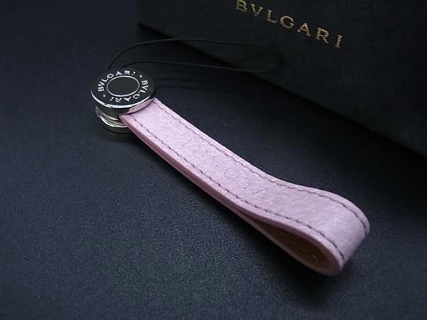 ■新品同様■ BVLGARI ブルガリ セリエ レザー キーホルダー チャーム レディース ピンク系 FA7803