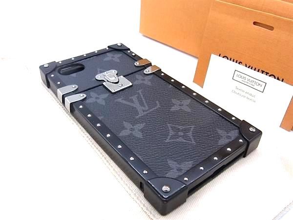 ■美品■ LOUIS VUITTON ルイヴィトン M64489 アイ トランク iPhone7/8/SE アイホンケース ブラック系 FC0027