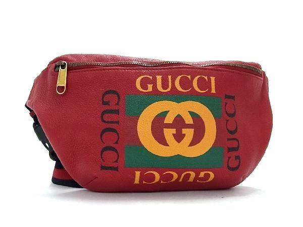 ウエストバッグ ■極美品■ GUCCI グッチ 493369 レザー ボディバッグ ウエストポーチ ウエストバッグ メンズ レディース レッド系 AU3181