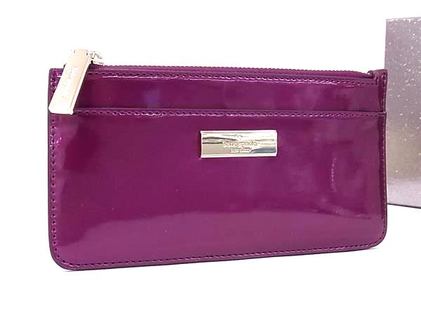 樂天商城 - ■新品同様■ kate spade ケイトスペード ケンジー ラージ スリム パテントレザー コインケース カードケース パープル系 BP7875