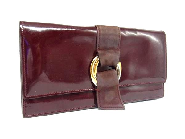 Cartier カルティエ パテントレザー 二つ折り 長財布 ウォレット 札入れ 小銭入れ ブラウン系 DJ6628