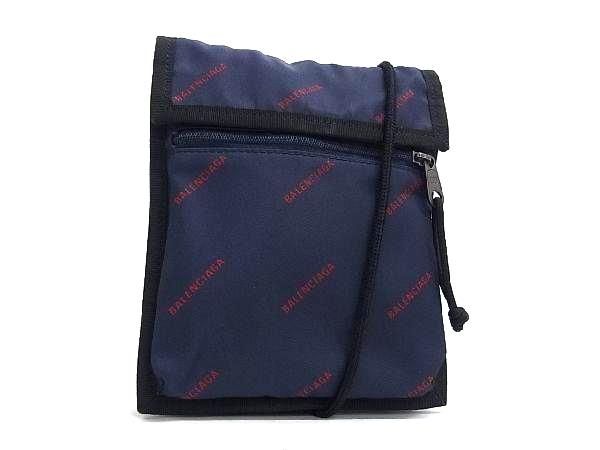 ハンドバッグ ■新品同様■ BALENCIAGA バレンシアガ 532298 エクスプローラー ナイロン ポーチ クロスボディ ショルダーバッグ ネイビー系 FA1332