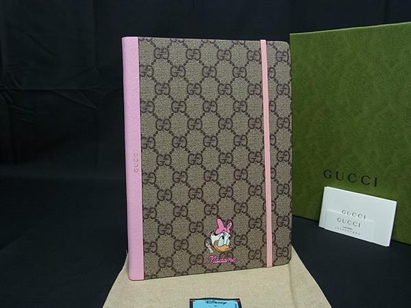 乐天商城 - ■新品■未使用■ GUCCI グッチ ディズニーコラボ デイジーダック GGスプリーム GG柄 PVC×レザー ノートブック ブラウン系 FT7266